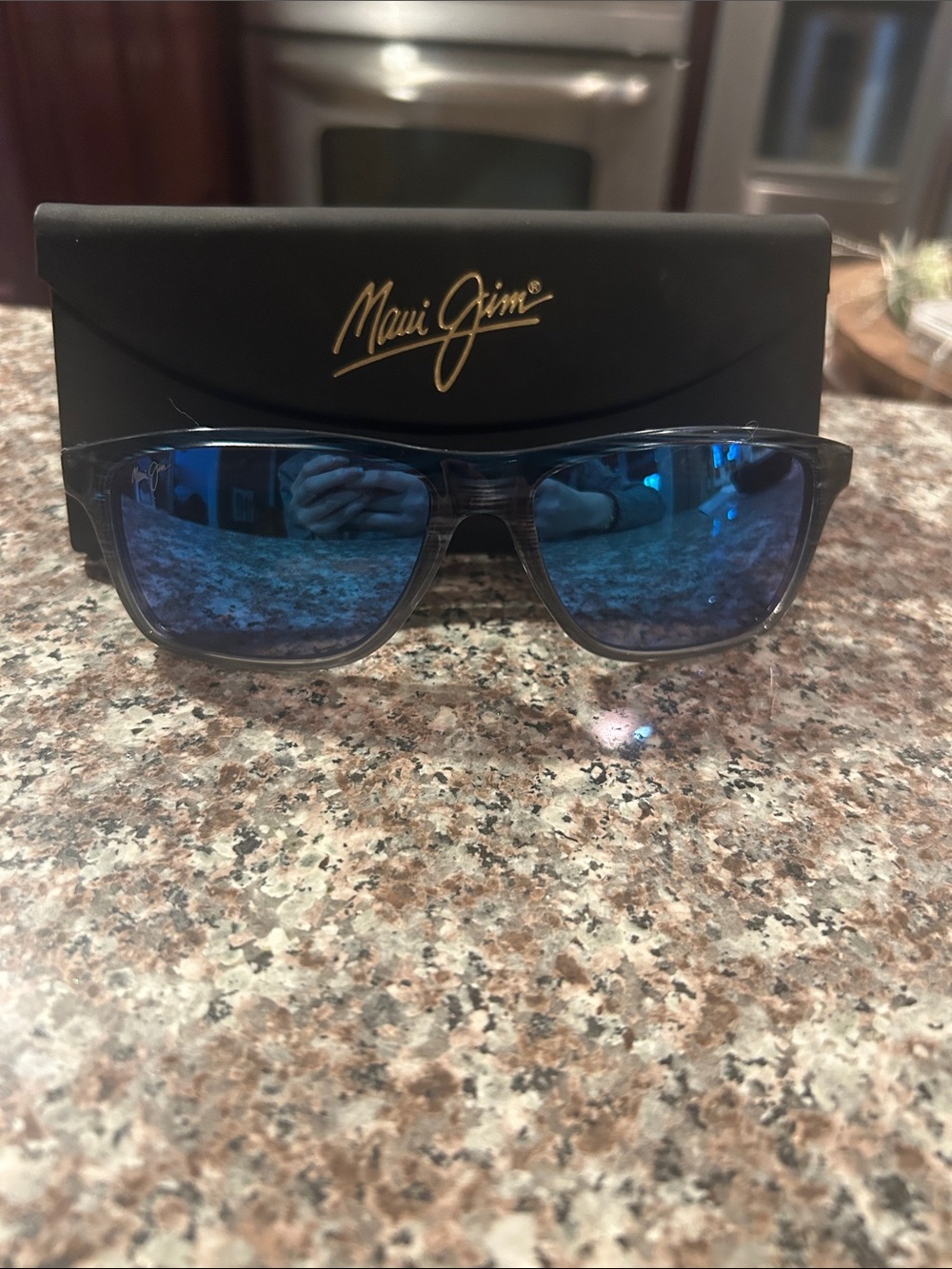 Maui Jim Black Sunglasses With Blue Lens
